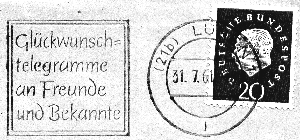 Maschinenwerbestempel Glückwunschtelegramme